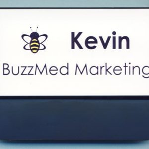 Full color name tag with name on a pocket tag