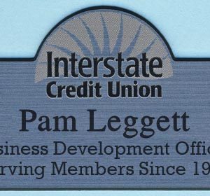 laser engraved name tag with 3 lines of text