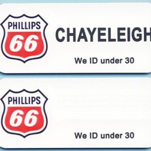 full color name tag with up to 4 lines of engraved text