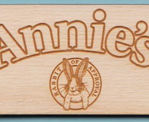 Laser engraved logo only wooden name tag