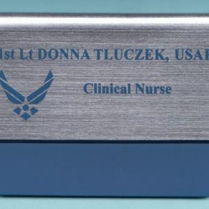 Engraved USAF pocket name tag with Air Force logo and up to 2 lines of text