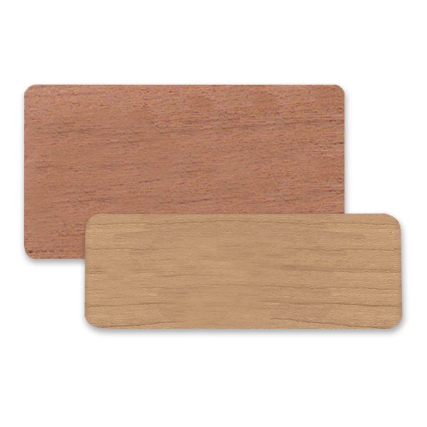 Premium wooden rectangle blank tags cut from factory sheets of wood.