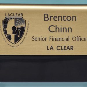 Laser engraved pocket name tag with up to 3 lines of text