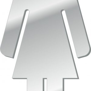 Mirrored acrylic restroom symbol