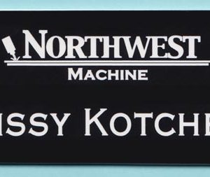 Engraved name tag with name
