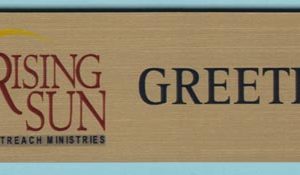 Full color name tag with 1 line of text
