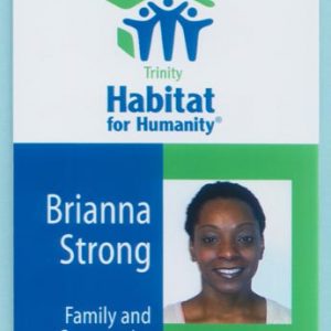 Full color id badge with blue badge reel