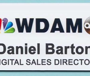 Full color name tag with up to 2 engraved lines