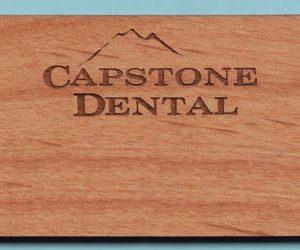 Laser engraved wooden name tag