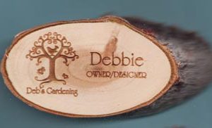 Laser engraved wooden tag with up to 2 lines of text