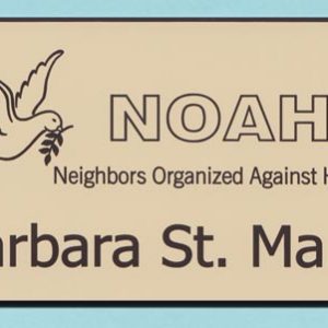 Engraved name tag with name