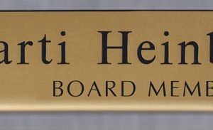 Engraved L-shaped desk plate with up to 2 lines of text