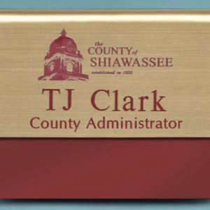 Laser engraved name tag with up to 2 lines of text