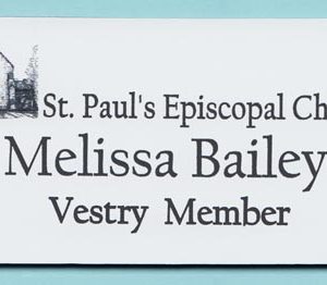 Laser engraved name tag with 2 lines of text