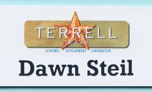 Full color name tag with 1 line of text