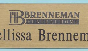Engraved name tag with name