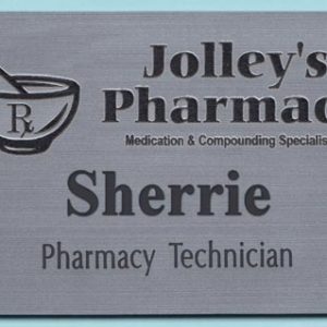 laser engraved name tag with up to 2 lines engraved text