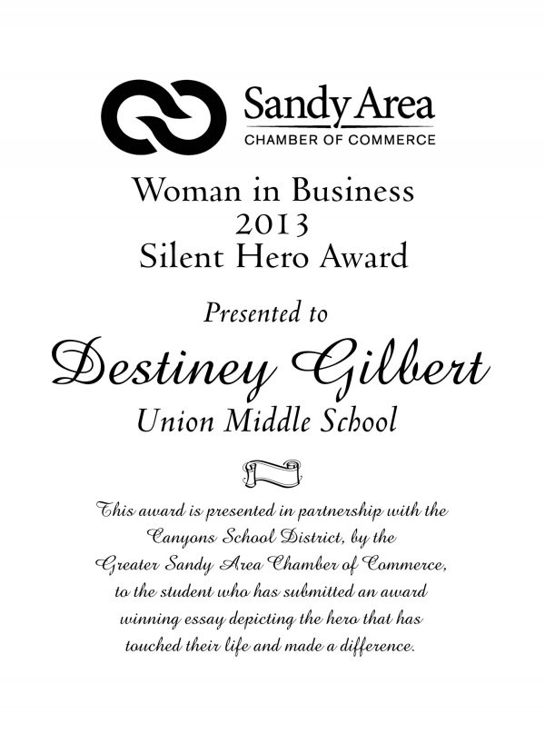 Sandy Area Chamber of Commerce - Silent Heroes Plaque-0