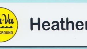 Full color name tag with and name