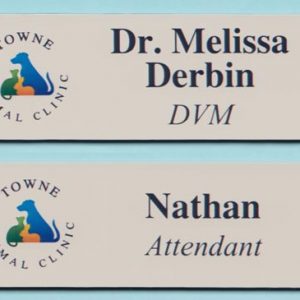 Full color name tag with up to 2 lines of text