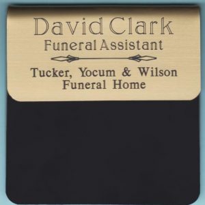 Engraved pocket name tag with up to 2 lines of text