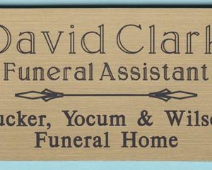 Engraved name tag with up to 2 lines of text