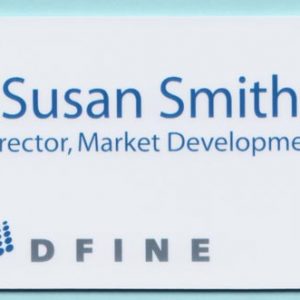 Full color name tag with up to 2 lines of text