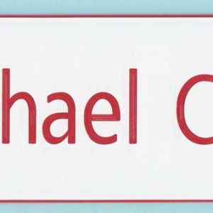 Engraved name plate with logo