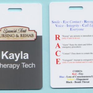 Full color double sided tag with up to 2 lines of text