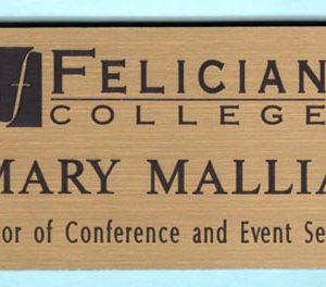 Felician College - 2 line gold tag-0