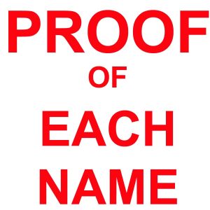 Proof of Each Name Fee (per name)-0
