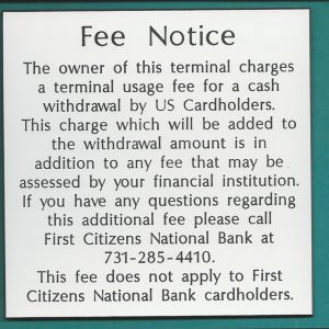 First Citizens National Bank - Fee Notice-0
