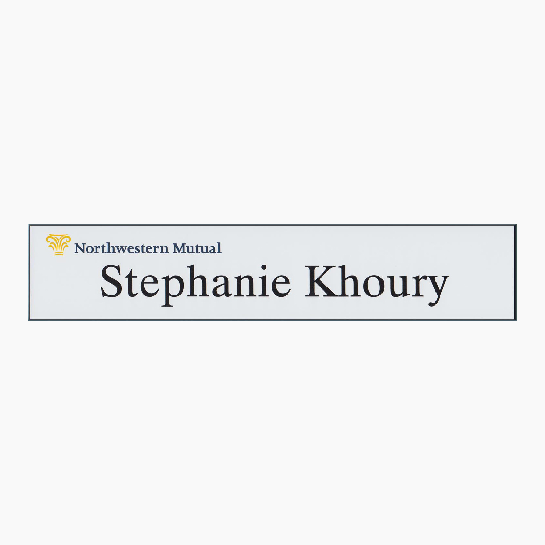 Northwestern Mutual Name Plates - WHITE