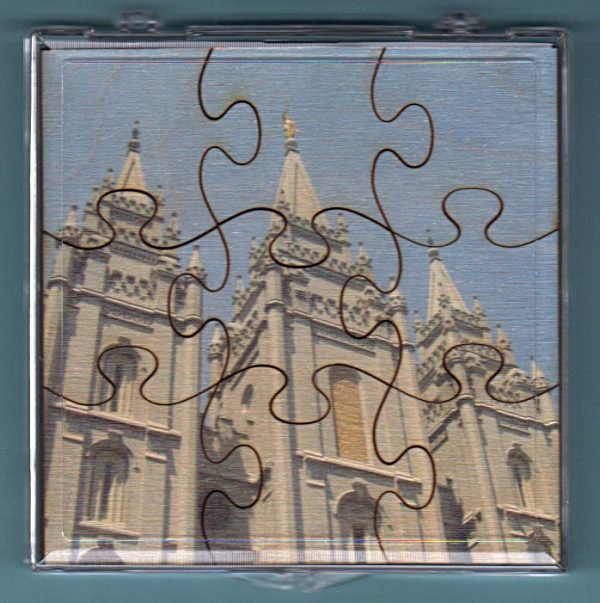 Printed birch wood LDS primary puzzle featuring a picture of the LDS Temple of your choice.