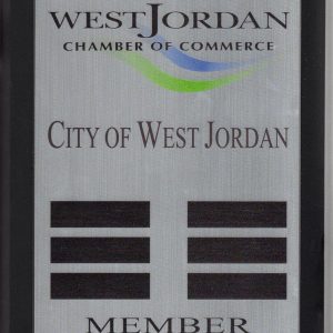 West Jordan Chamber of Commerce - Full Color Membership Plaque -0