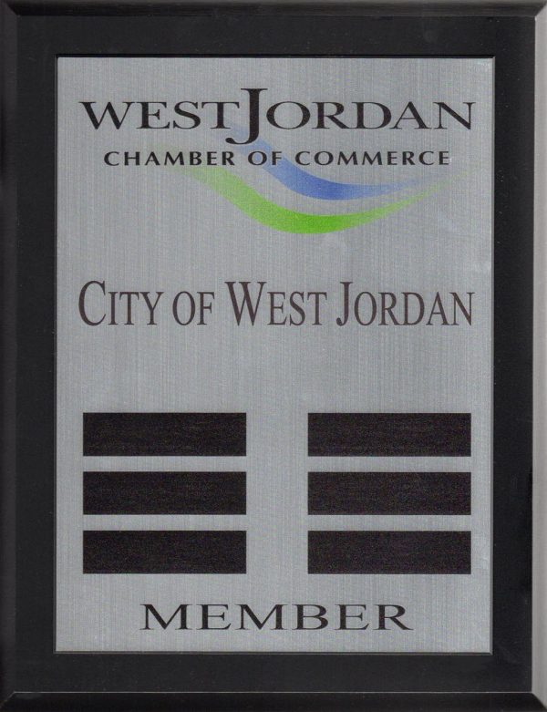West Jordan Chamber of Commerce - Full Color Membership Plaque -0