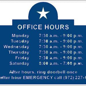 Wheatland Dental - Office Hours Sign-0