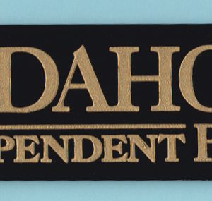 Deluxe (formerly FMC Merrill) - Idaho Independent Bank - Logo Plate 1.5 x 9-0