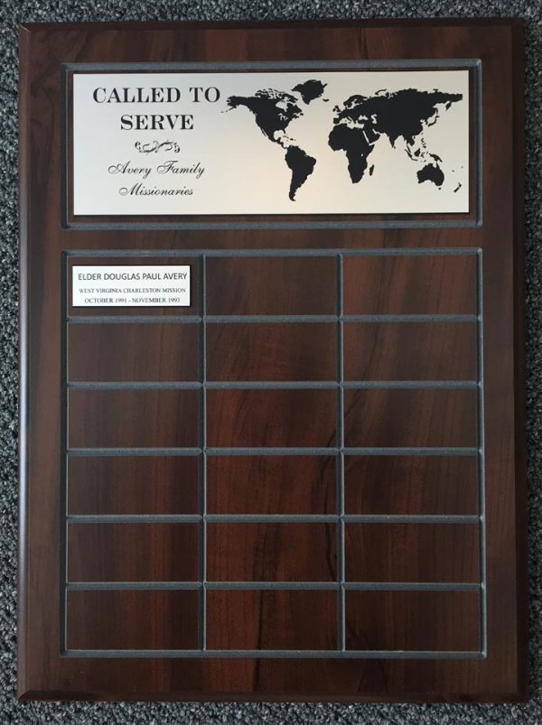 Missionary Exchanges - Perpetual Missionary Plaque (18 inserts)-0