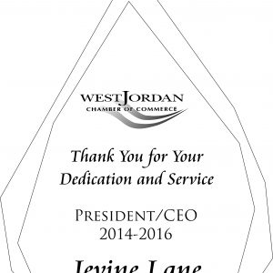 West Jordan Chamber of Commerce - Thank You Acrylic Award-0