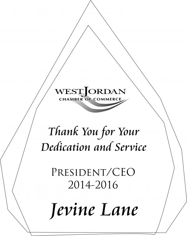West Jordan Chamber of Commerce - Thank You Acrylic Award-0