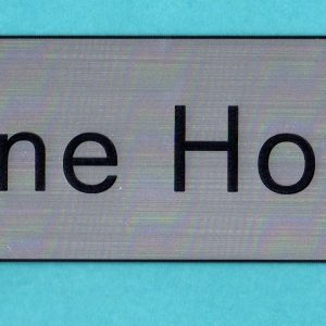 engraved name plate with text