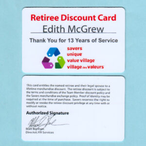 Deluxe (formerly FMC Merrill) - Savers, Unique, Value Village & Village des Valeurs Retirement Cards