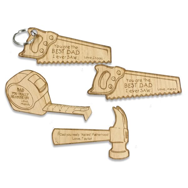 Fathers day hammer & saw key chains & refrigerator magnets