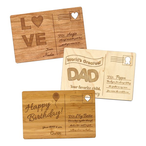 Personalized Wooden Postcards for Birthdays, Holidays, and Annviersaries-0