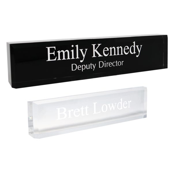 Acrylic Block Name Plate with Text-0