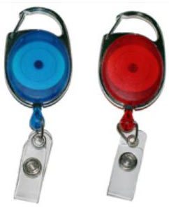 Walker In-Store - Plain Carabiner Badge Reel With PVC Strap - Blue or Red-0