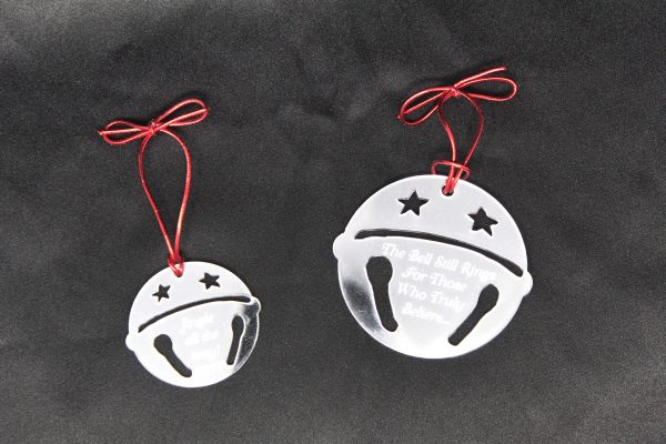 Mirrored Acrylic Sleigh Bell Ornament - Personalized-14205