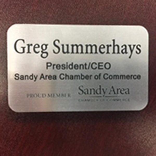 Sandy Area Chamber of Commerce name tags - 3 Lines (for employees and ambassadors)-0