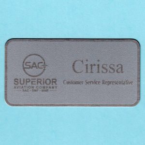 Sacramento Jet Center Metal Name Tag
